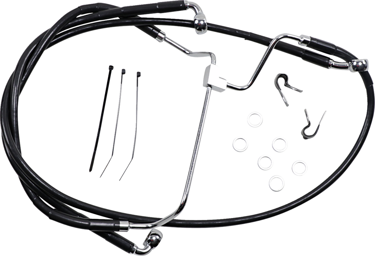Drag Specialties Extended Length Black Vinyl Brake Line Kit