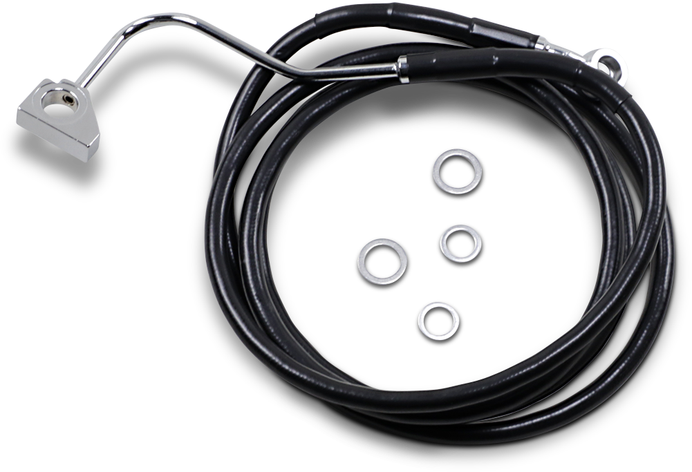 Drag Specialties Extended Length Black Vinyl Brake Line Kit