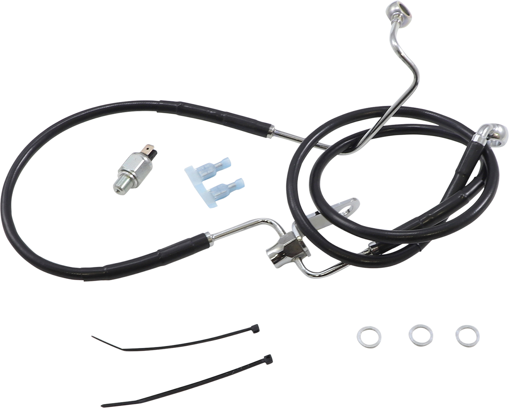 Drag Specialties Extended Length Black Vinyl Brake Line Kit