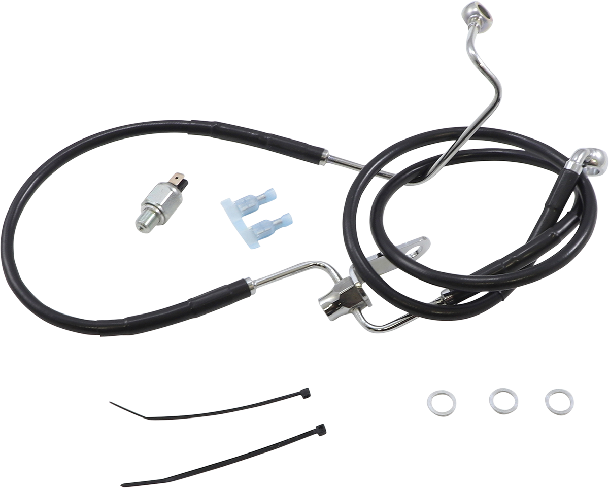 Drag Specialties Extended Length Black Vinyl Brake Line Kit