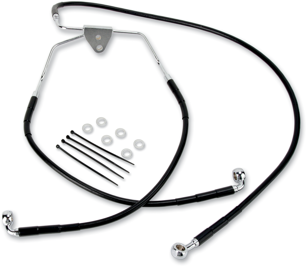Drag Specialties Extended Length Black Vinyl Brake Line Kit
