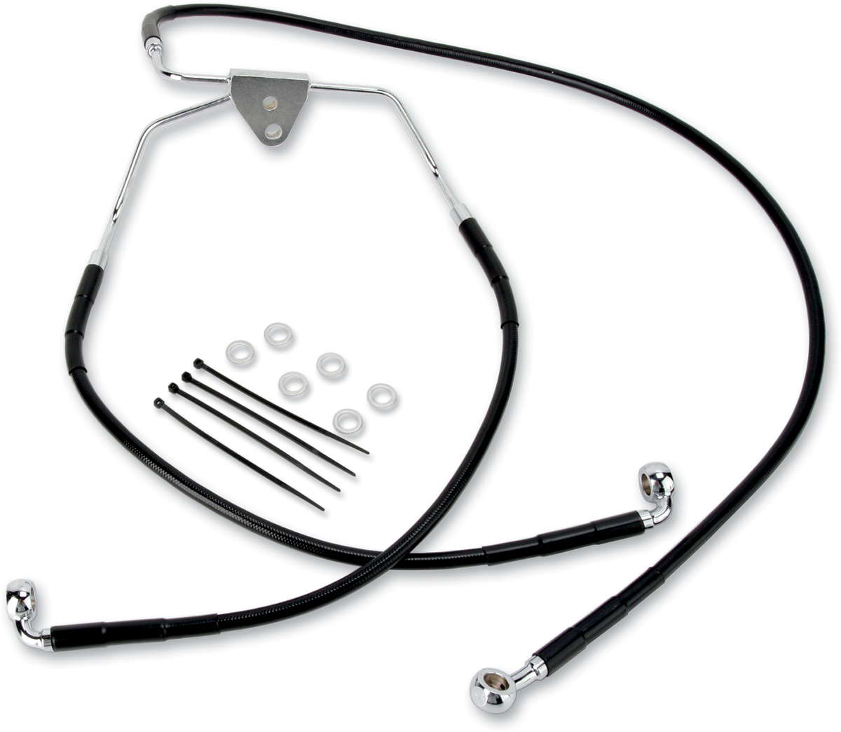 Drag Specialties Extended Length Black Vinyl Brake Line Kit
