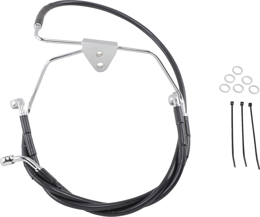 Drag Specialties Extended Length Black Vinyl Brake Line Kit