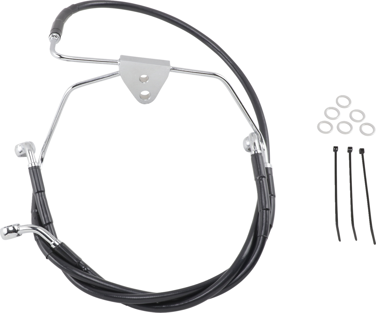 Drag Specialties Extended Length Black Vinyl Brake Line Kit