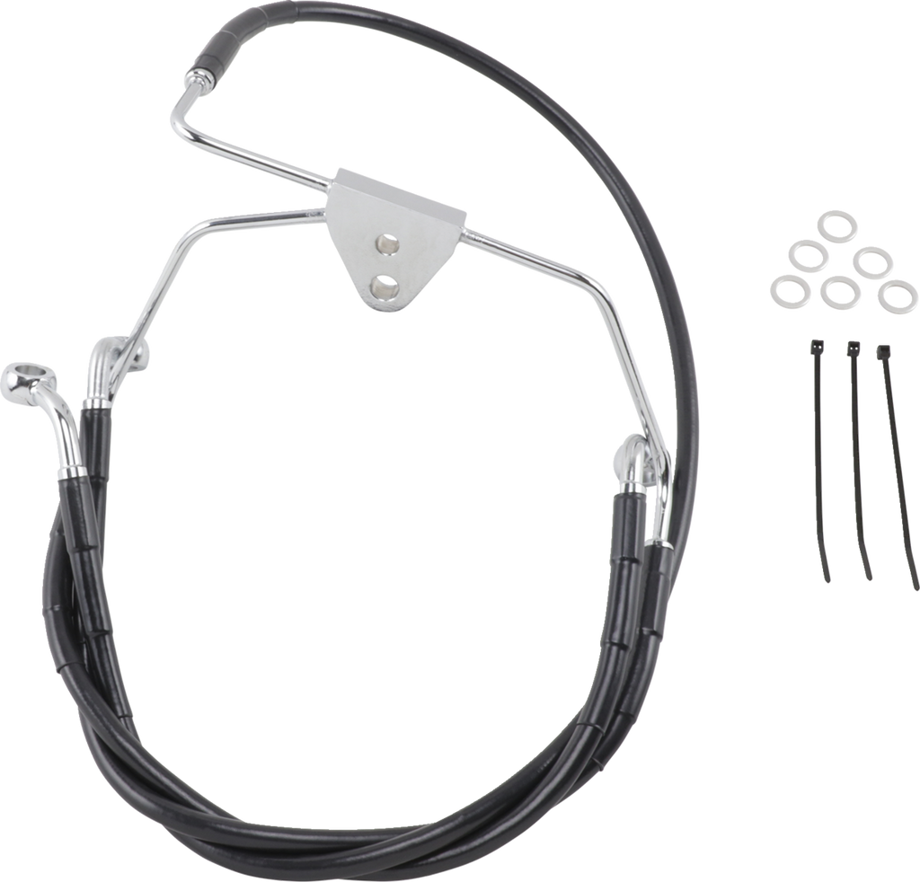 Drag Specialties Extended Length Black Vinyl Brake Line Kit