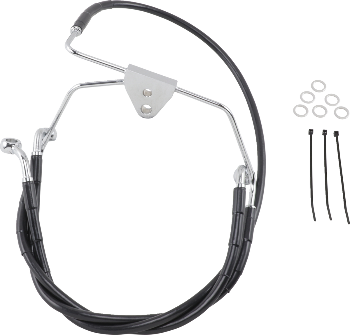 Drag Specialties Extended Length Black Vinyl Brake Line Kit