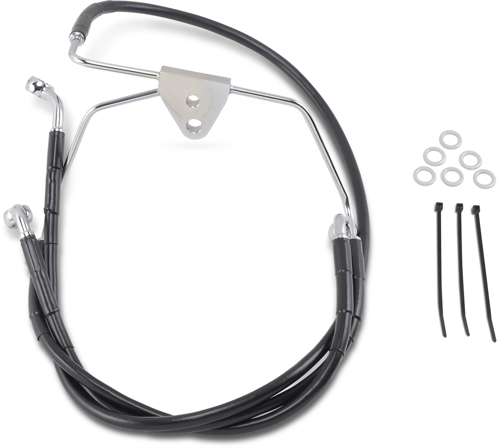 Drag Specialties Extended Length Black Vinyl Brake Line Kit