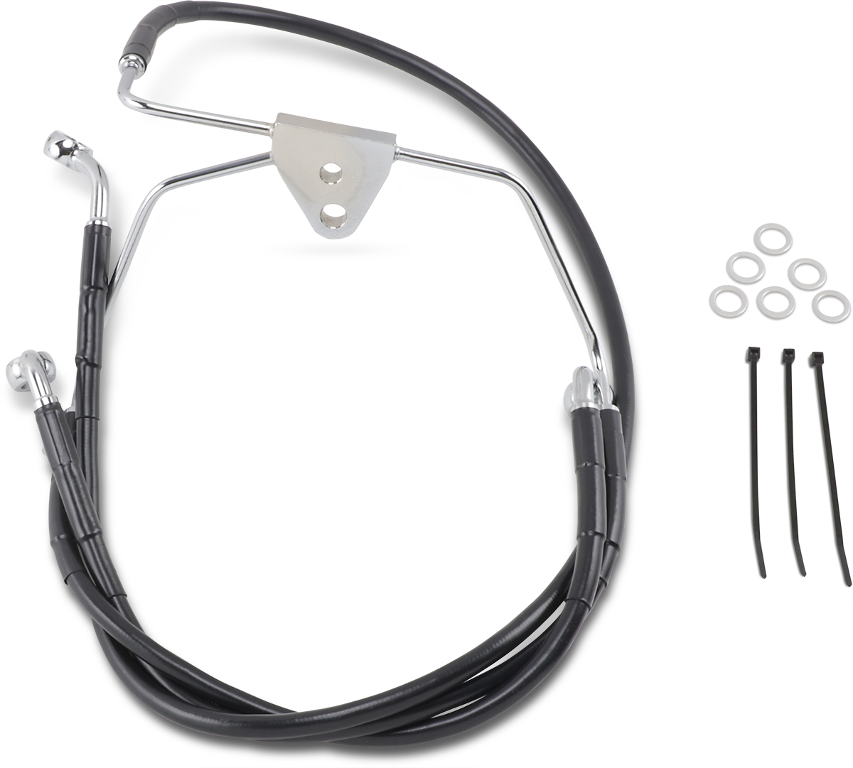 Drag Specialties Extended Length Black Vinyl Brake Line Kit