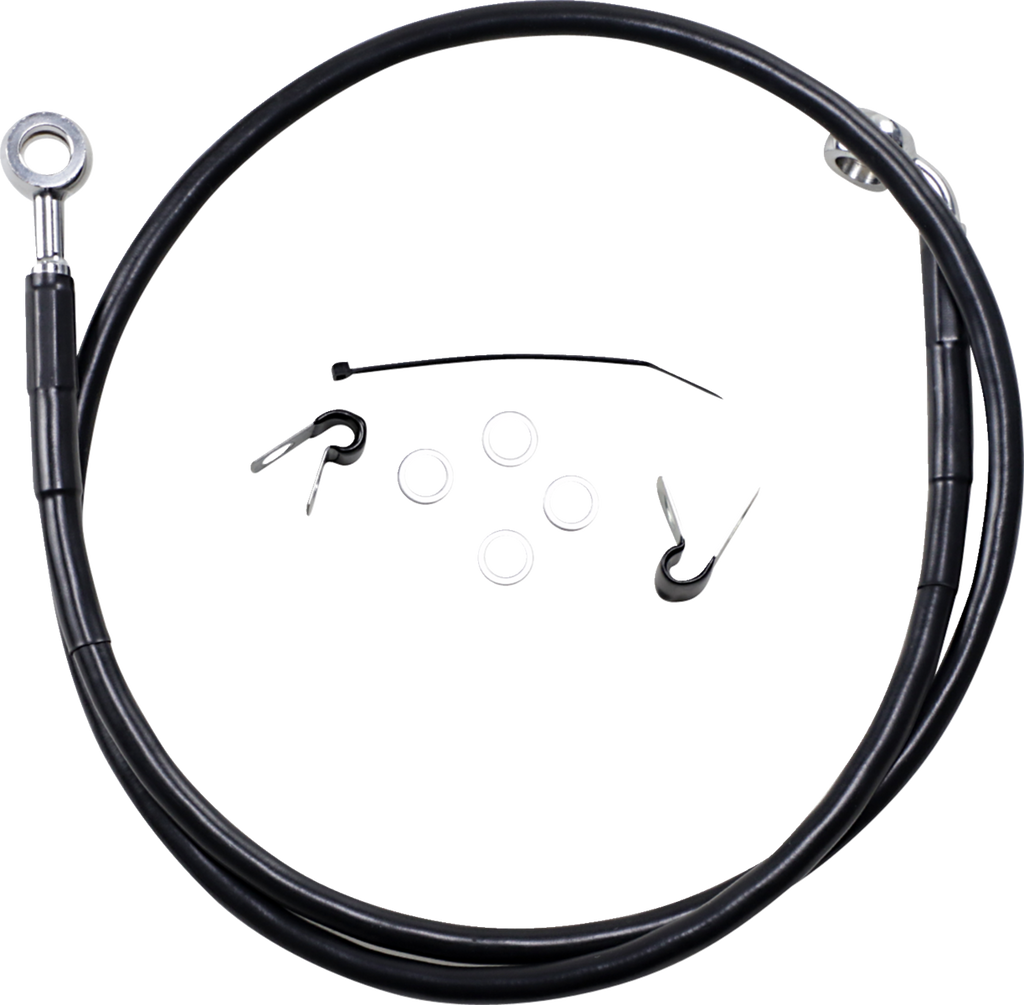 Drag Specialties Extended Length Black Vinyl Brake Line Kit