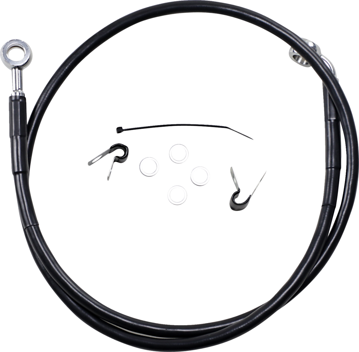 Drag Specialties Extended Length Black Vinyl Brake Line Kit