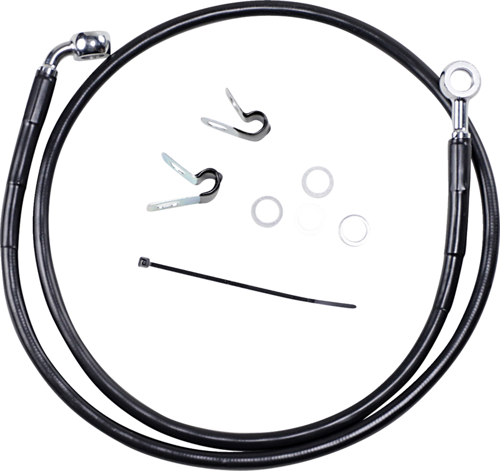 Drag Specialties Extended Length Black Vinyl Brake Line Kit