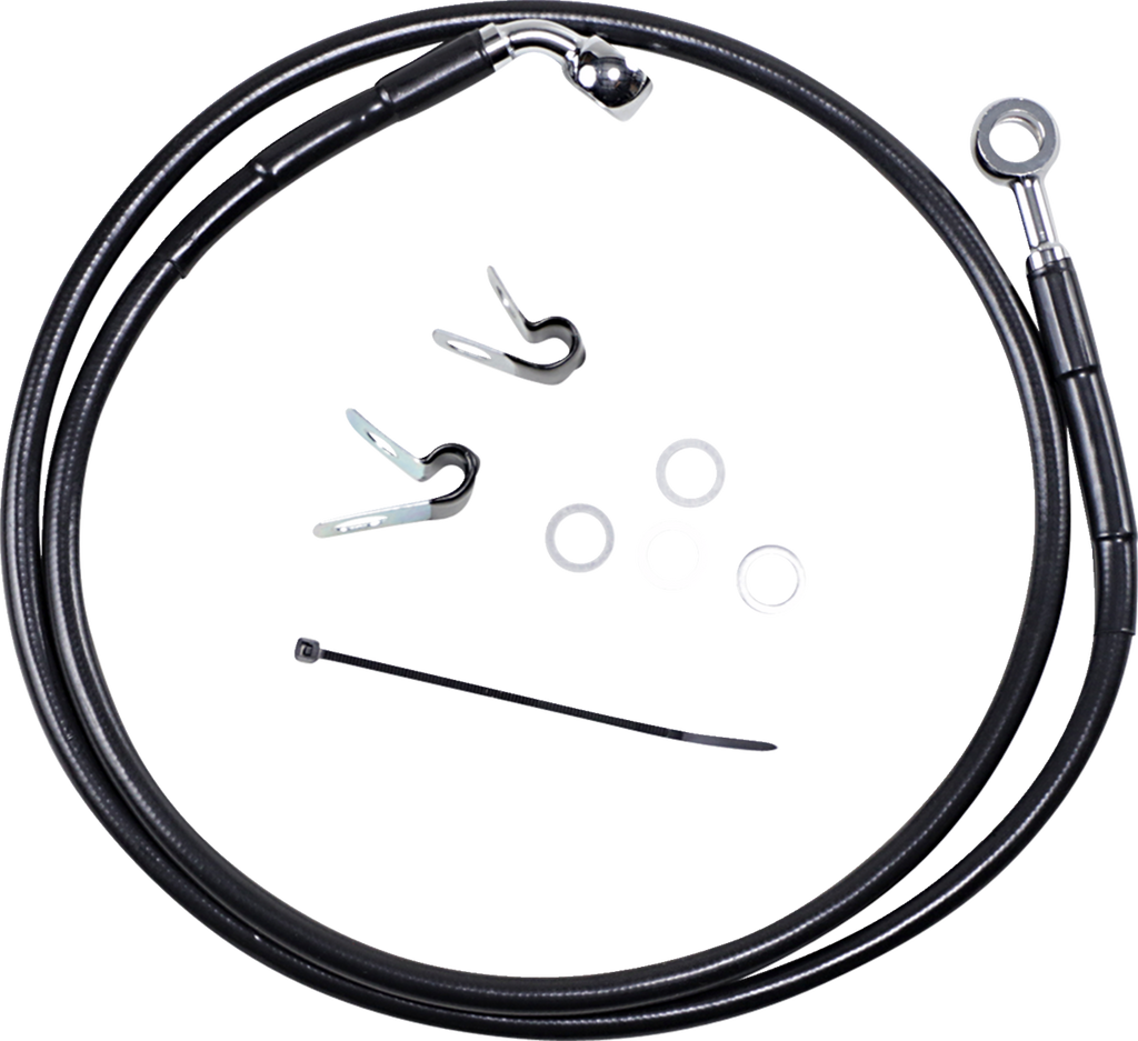 Drag Specialties Extended Length Black Vinyl Brake Line Kit