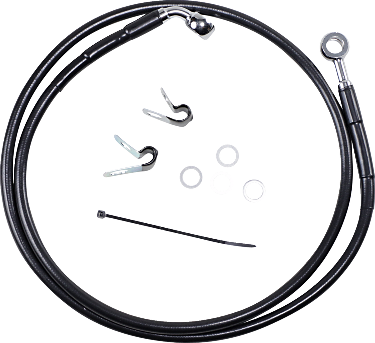 Drag Specialties Extended Length Black Vinyl Brake Line Kit
