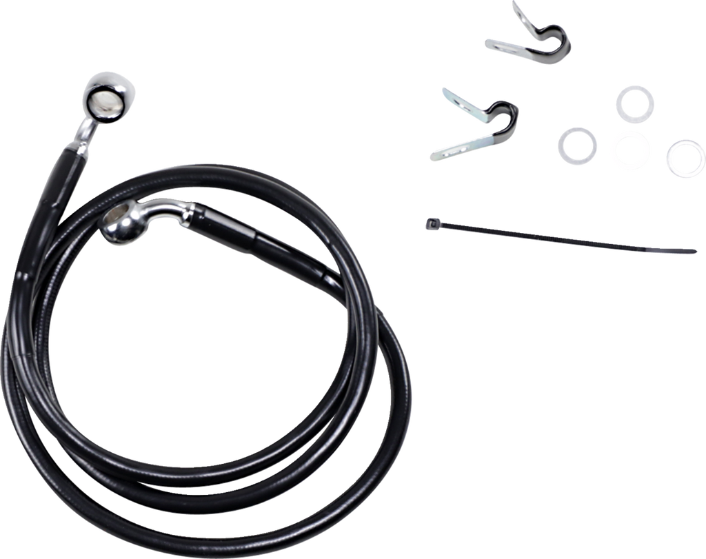 Drag Specialties Extended Length Black Vinyl Brake Line Kit