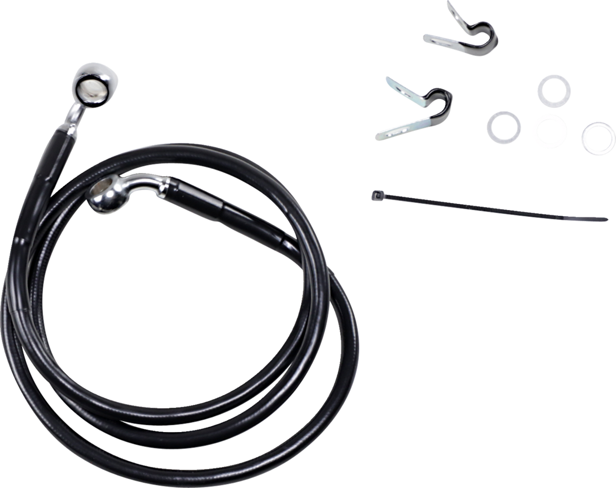 Drag Specialties Extended Length Black Vinyl Brake Line Kit