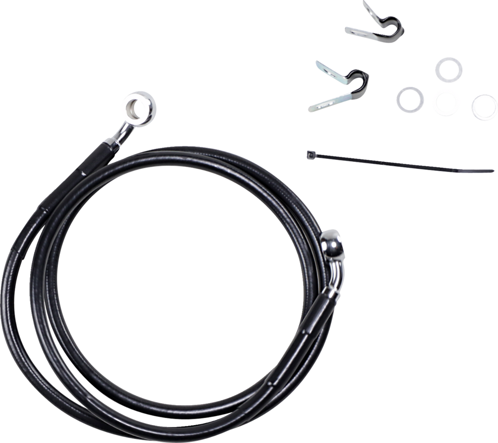 Drag Specialties Extended Length Black Vinyl Brake Line Kit