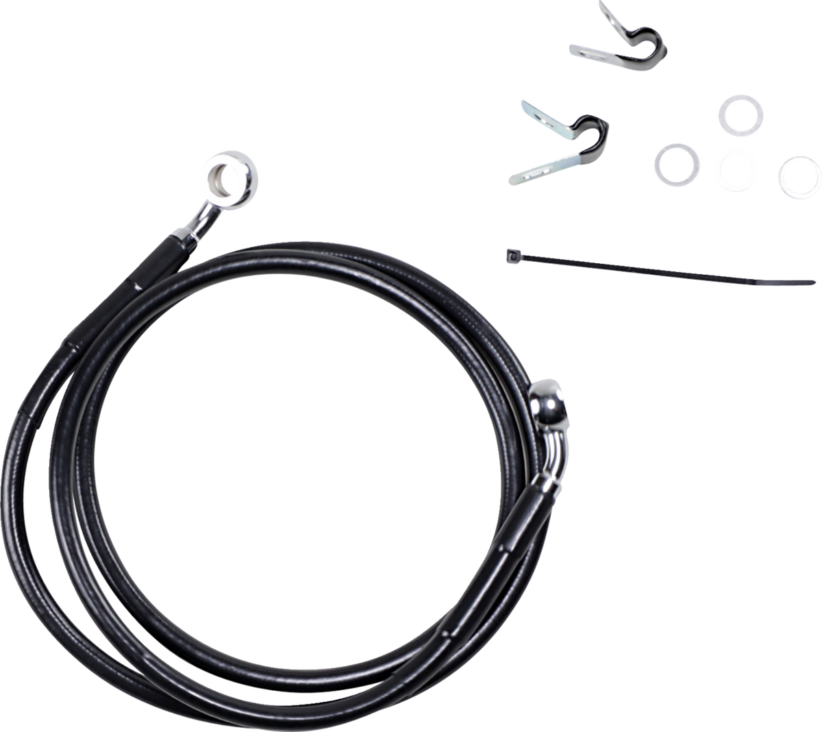 Drag Specialties Extended Length Black Vinyl Brake Line Kit
