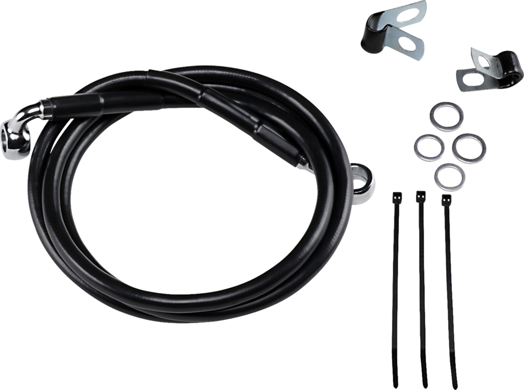 Drag Specialties Extended Length Black Vinyl Brake Line Kit
