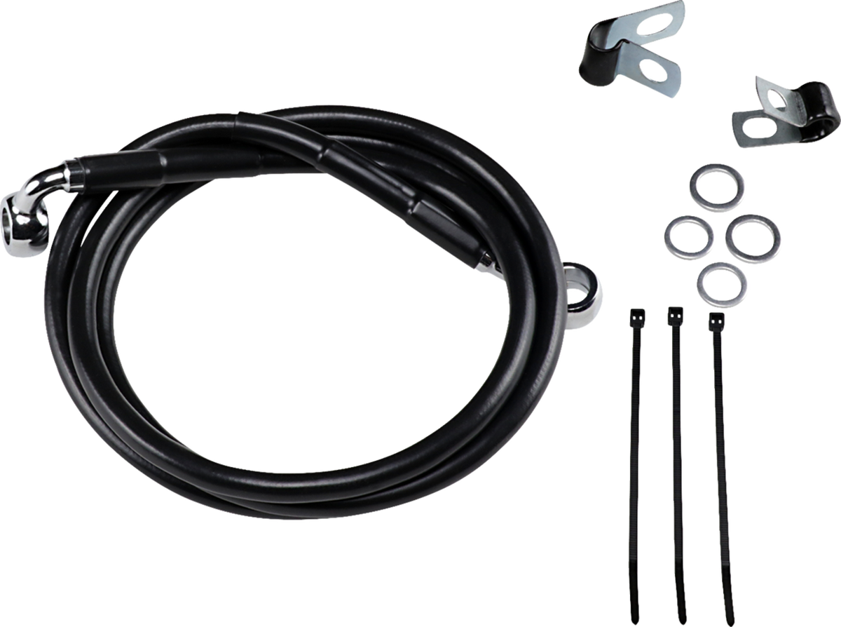 Drag Specialties Extended Length Black Vinyl Brake Line Kit