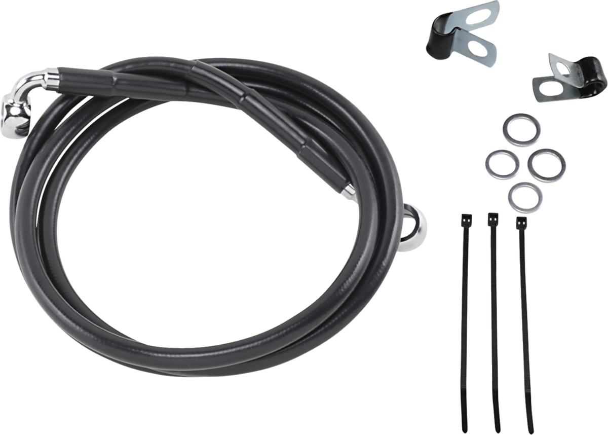 Drag Specialties Extended Length Black Vinyl Brake Line Kit