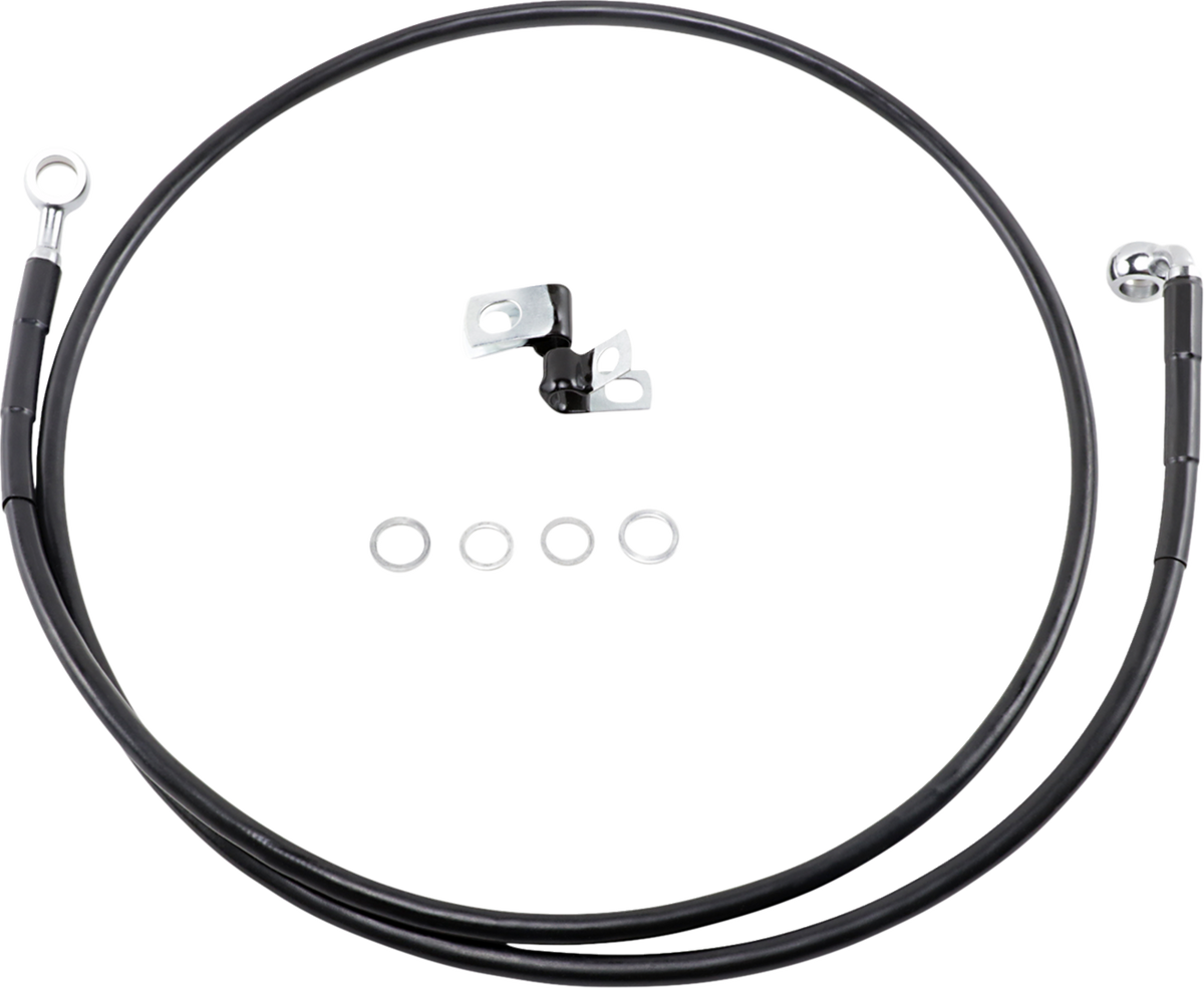 Drag Specialties Extended Length Black Vinyl Brake Line Kit