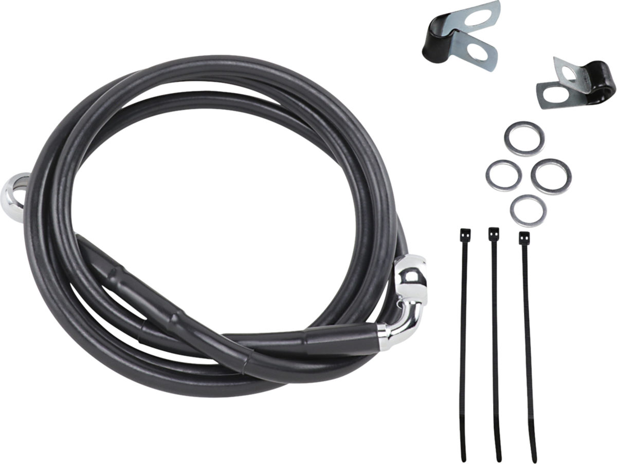 Drag Specialties Extended Length Black Vinyl Brake Line Kit