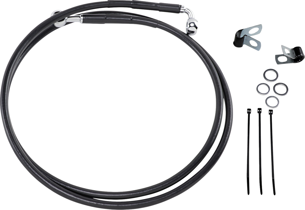 Drag Specialties Extended Length Black Vinyl Brake Line Kit