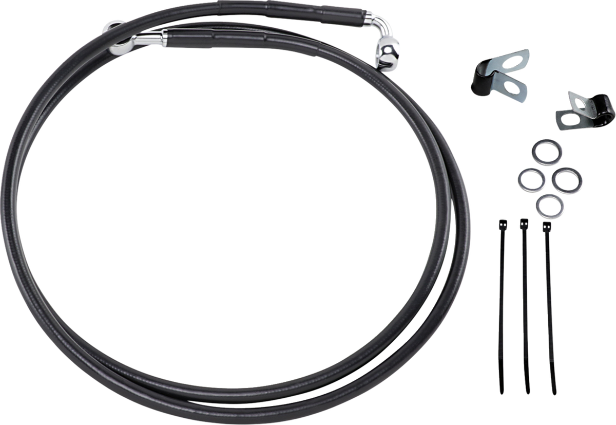 Drag Specialties Extended Length Black Vinyl Brake Line Kit