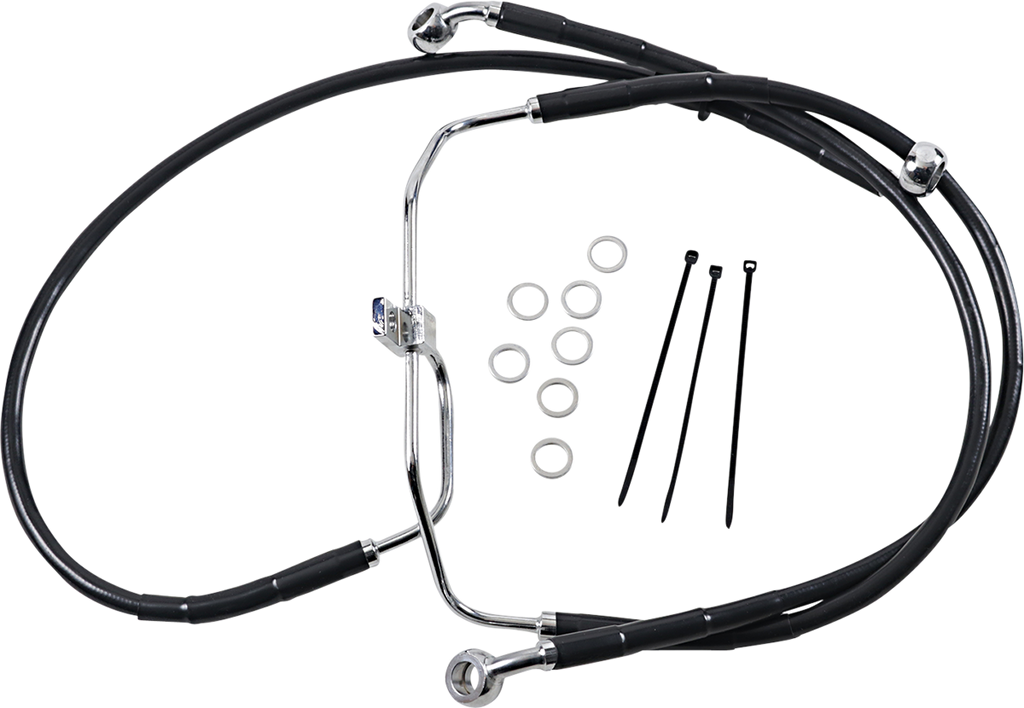 Drag Specialties Extended Length Black Vinyl Brake Line Kit