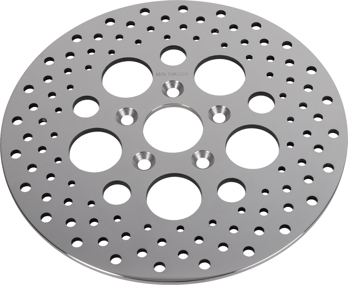 Polished Stainless Steel Drilled Brake Rotor
