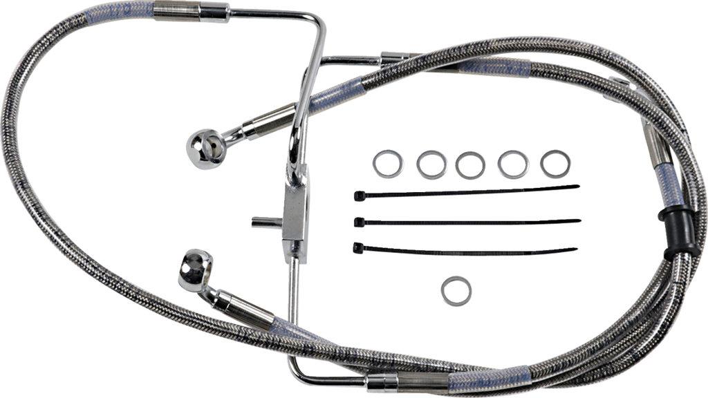 Drag Specialties Extended Length Stainless Steel Brake Line