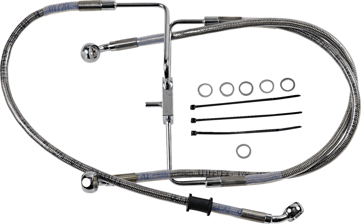 Drag Specialties Extended Length Stainless Steel Brake Line