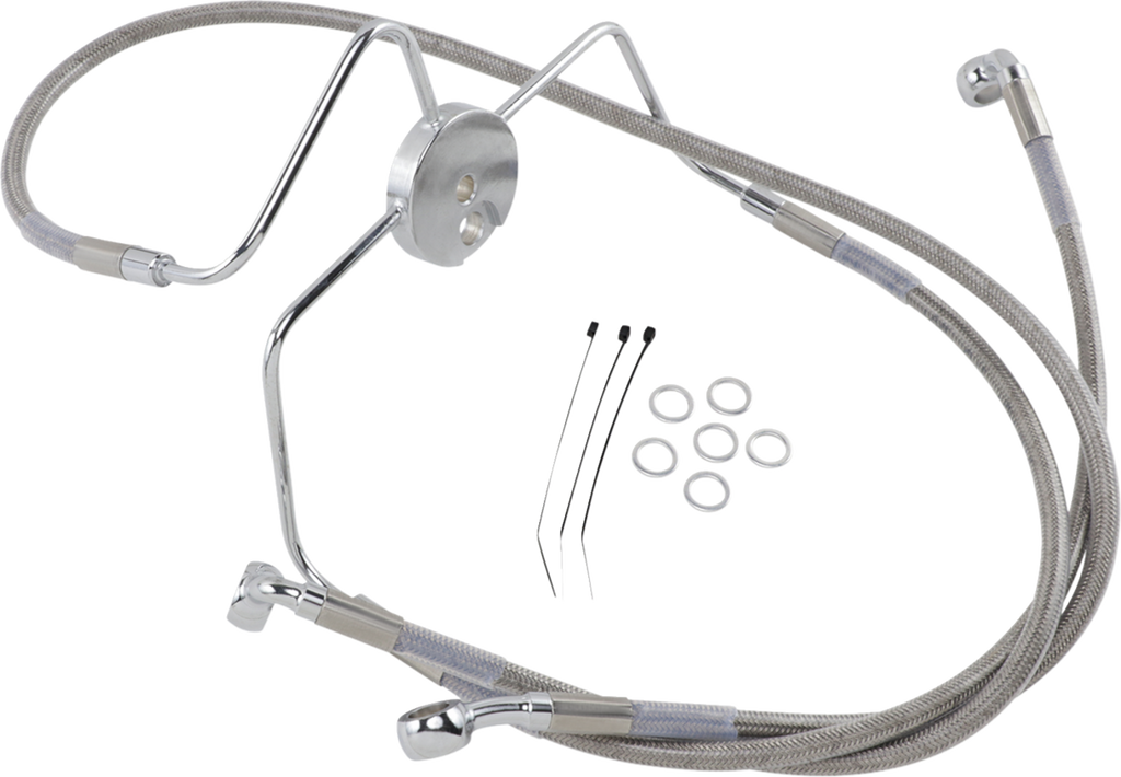 Drag Specialties Extended Length Stainless Steel Brake Line Kit