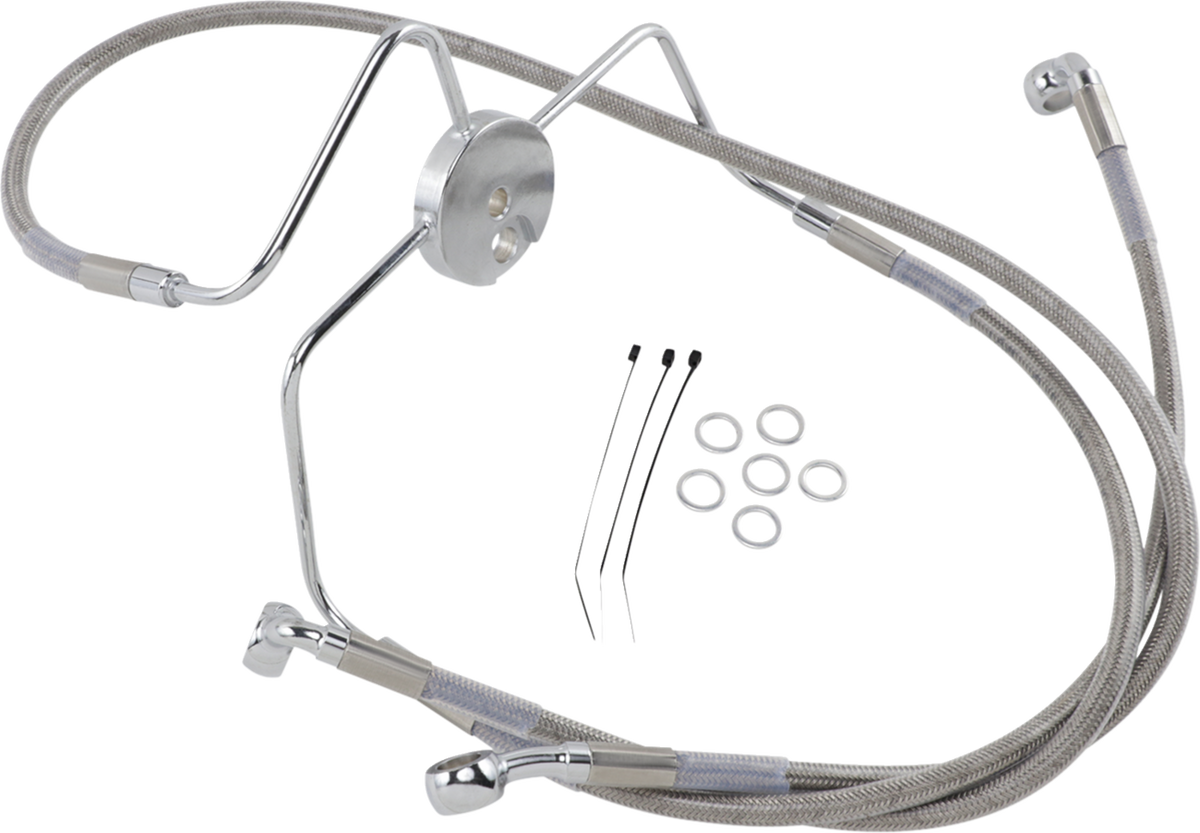 Drag Specialties Extended Length Stainless Steel Brake Line Kit
