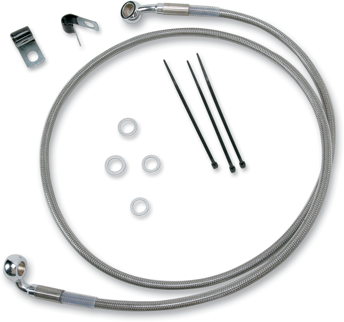 Drag Specialties Extended Length Stainless Steel Brake Line Kit