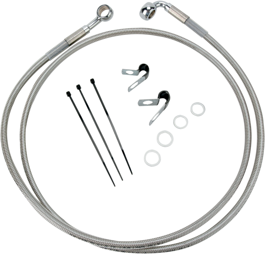 Drag Specialties Extended Length Stainless Steel Brake Line Kit