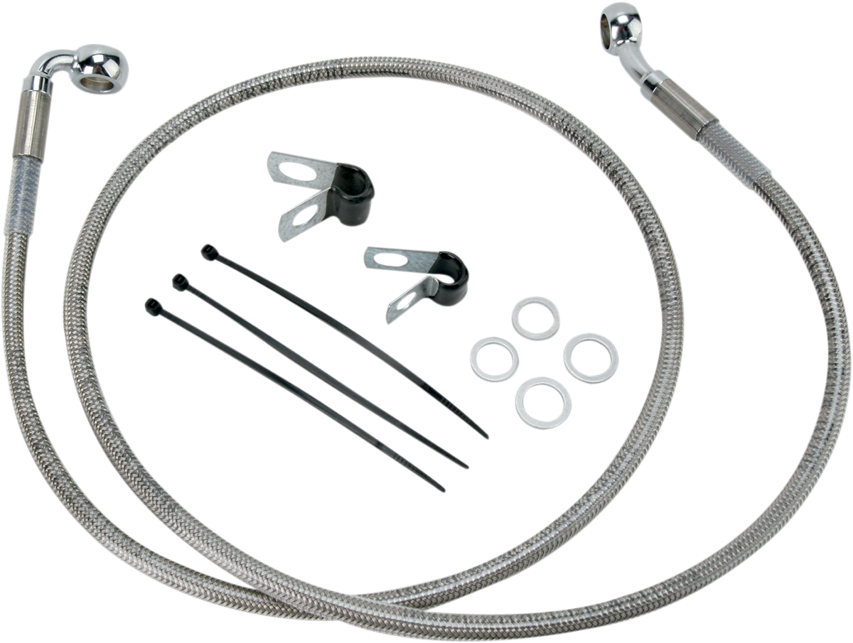 Drag Specialties Extended Length Stainless Steel Brake Line Kit