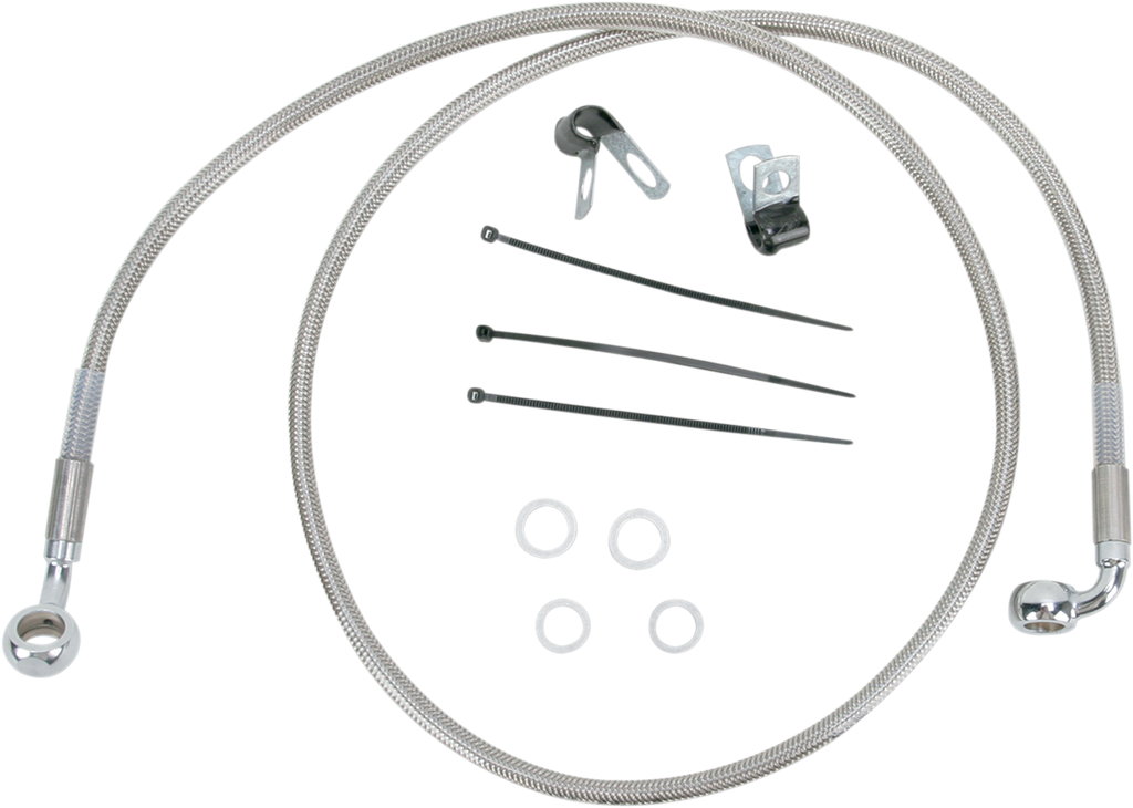 Drag Specialties Extended Length Stainless Steel Brake Line Kit