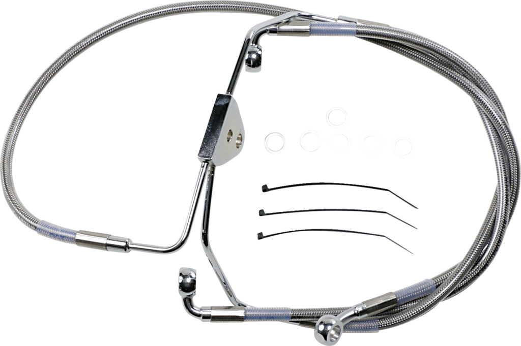 Drag Specialties Extended Length Stainless Steel Brake Line Kit