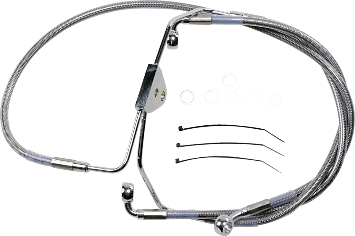 Drag Specialties Extended Length Stainless Steel Brake Line Kit