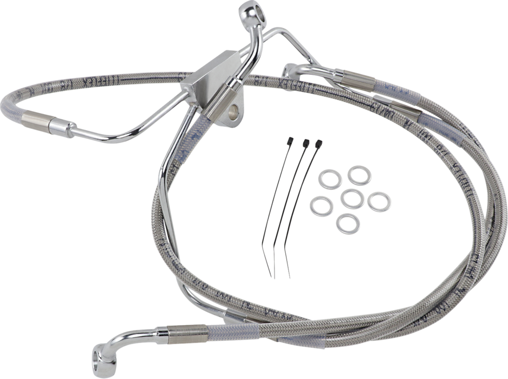 Drag Specialties Extended Length Stainless Steel Brake Line Kit