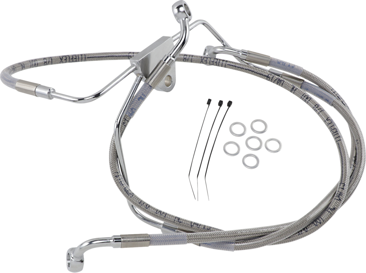 Drag Specialties Extended Length Stainless Steel Brake Line Kit