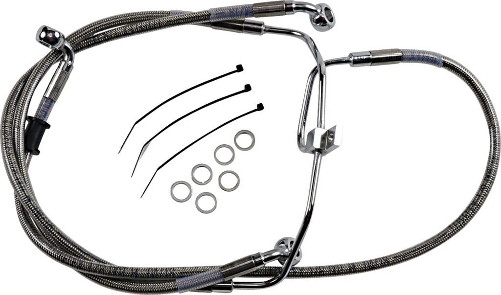 Drag Specialties Extended Length Stainless Steel Brake Line Kit