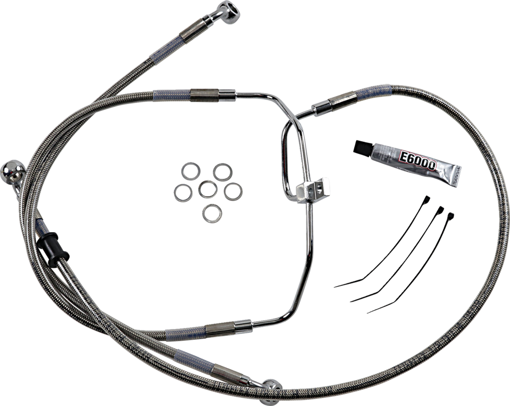 Drag Specialties Extended Length Stainless Steel Brake Line Kit