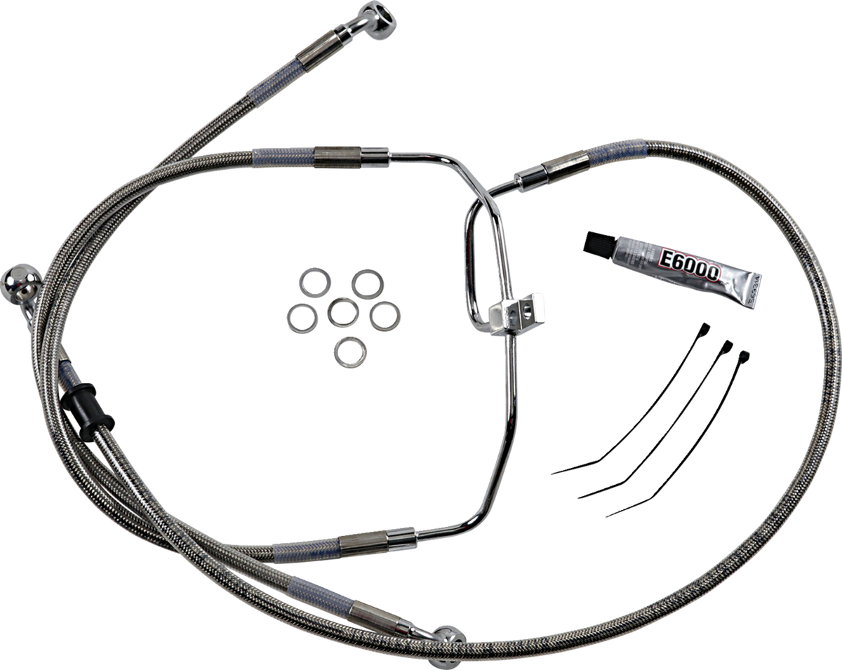 Drag Specialties Extended Length Stainless Steel Brake Line Kit