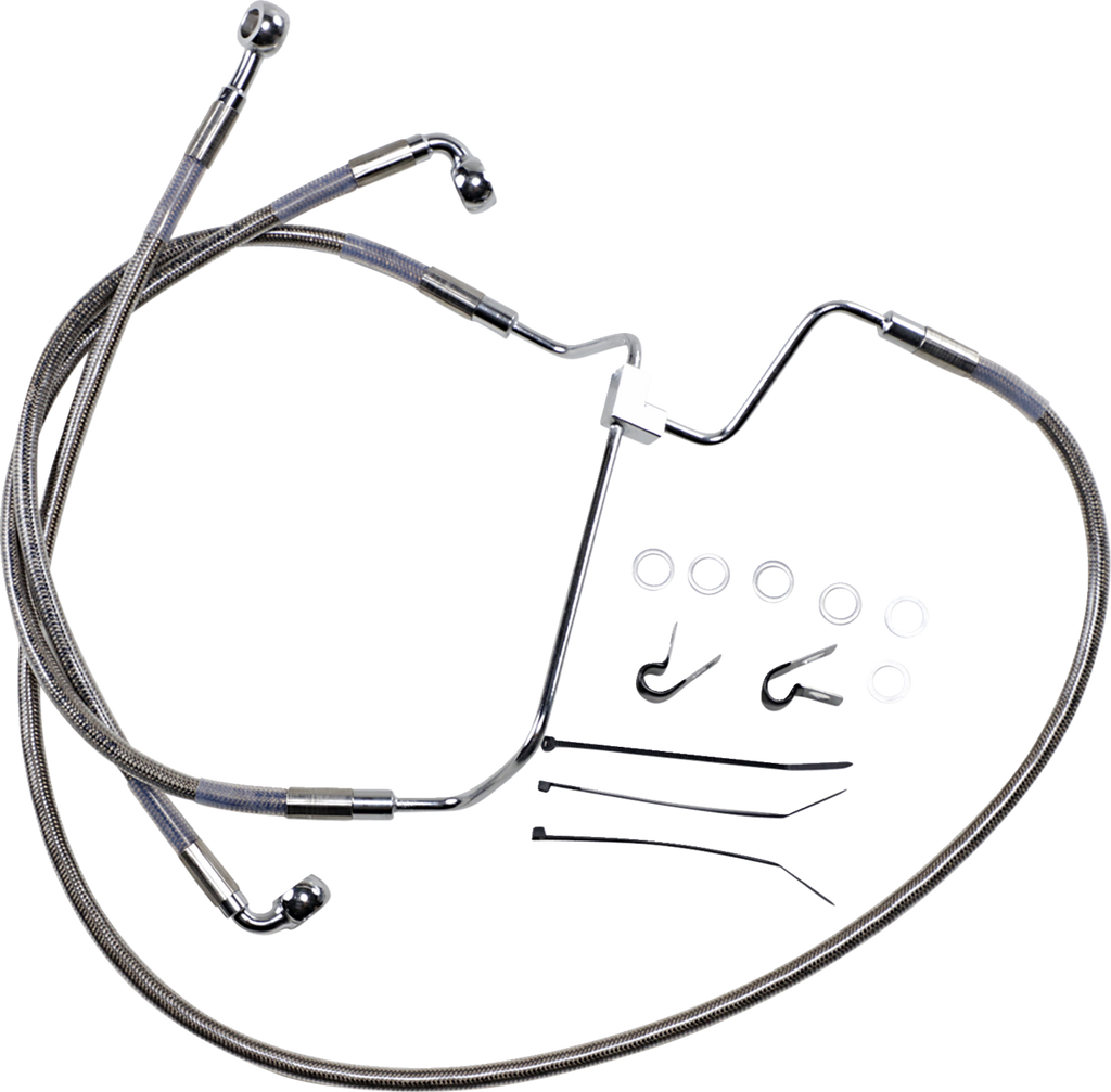 Drag Specialties Extended Length Stainless Steel Brake Line Kit