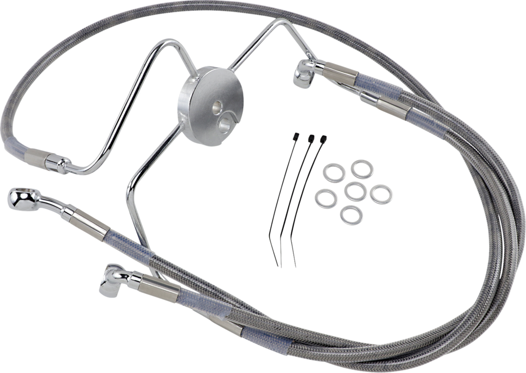 Drag Specialties Extended Length Stainless Steel Brake Line Kit