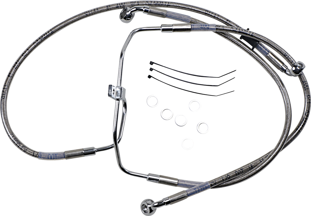 Drag Specialties Extended Length Stainless Steel Brake Line Kit