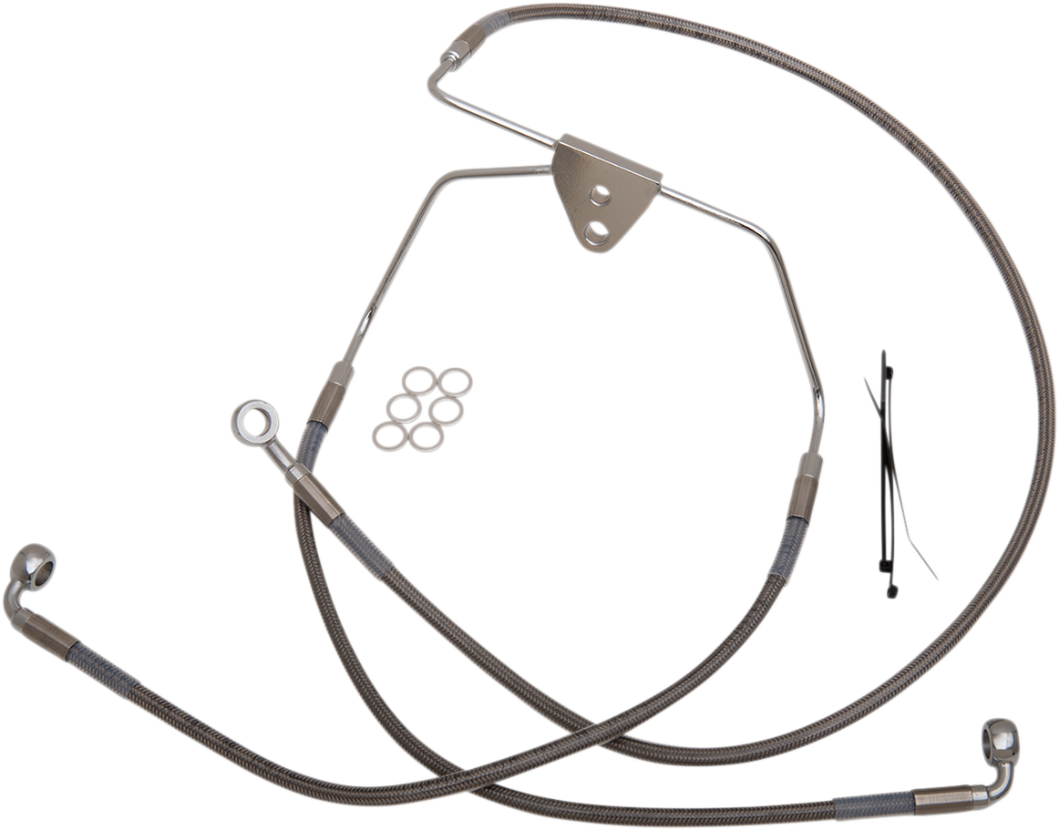 Drag Specialties Extended Length Stainless Steel Brake Line Kit