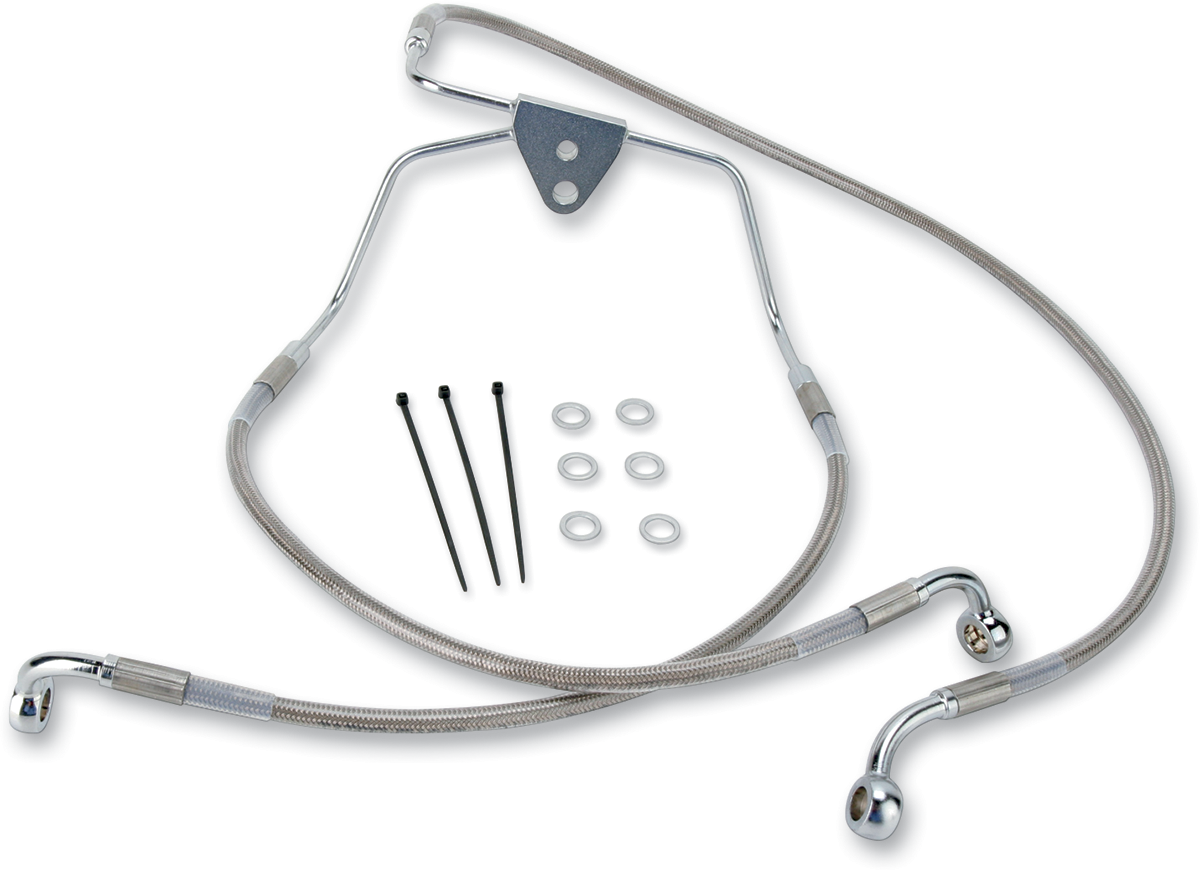 Drag Specialties Extended Length Stainless Steel Brake Line Kit